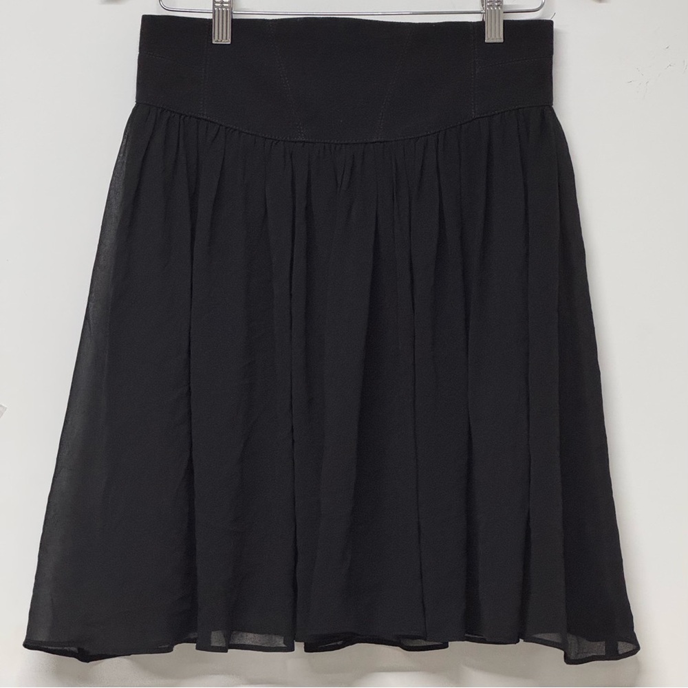 Zara Basic Black Chiffon Mini Skirt S